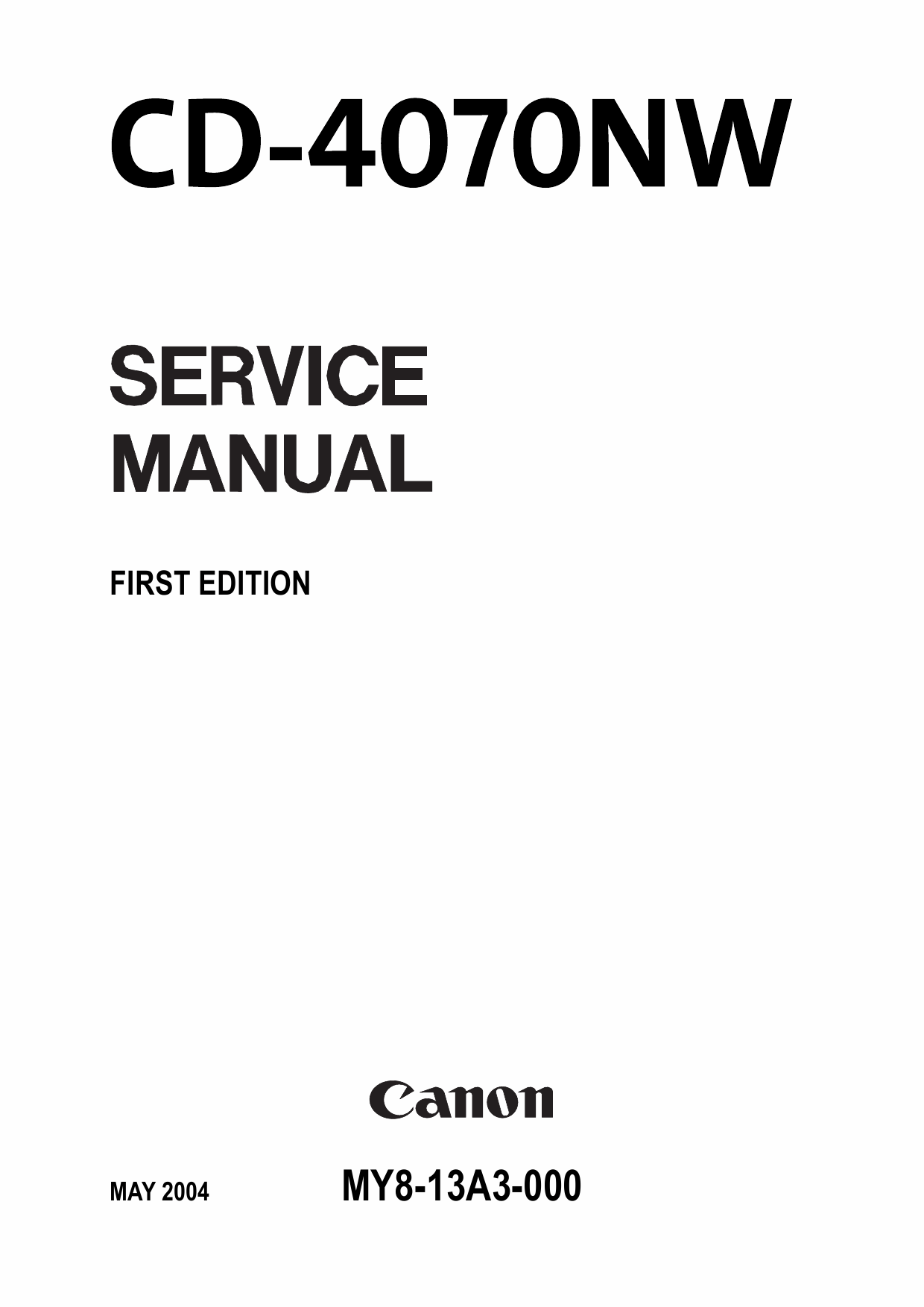 Canon Options CD-4070NW Document-Scanner Parts and Service Manual-1